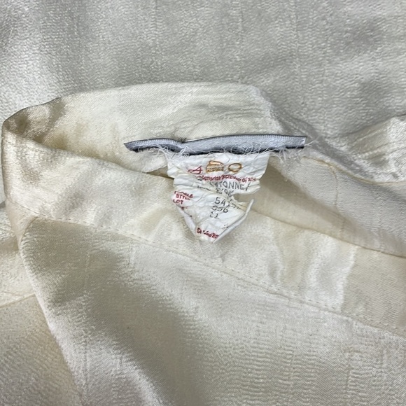 VINTAGE ivory sheen satiny skater mini skirt - Picture 7 of 8